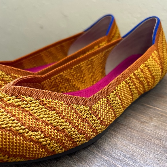 Rothy’s The Point Flat in Golden Zebra Rare Retired Design Women’s size 8.5 - Picture 7 of 12